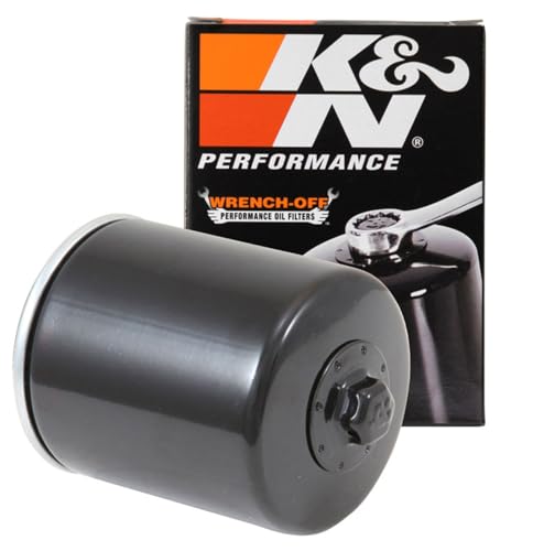 (K&N) Motorcycle Oil Filter: (High Performance), Premium, Designed to be used with Synthetic or Conventional Oils, Wrench Off Nut: Fits Select (Harley Davidson) Motorcycles, (KN-171B)