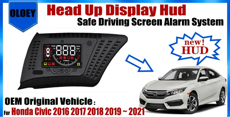 HUD For (Honda) Civic (2016 2017 2018 2019 2021)